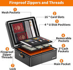 ENGPOW Fireproof Document Box with Lock, Fireproof Water Resistant Heat Insulated Safe Box Hard Case with Fireproof Zipper, P