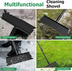 Large Garden Shovel, Multifunctional Cleaning Shovel 63 Inch Large Ice Scraper Heavy Duty Garden Tool for Weeding, Lawn Edging, Scraping and Ice Removal,Black