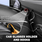 2PCS Car Seat Gap Filler Organizer with Car Glasses Holder,Multi-Function Cars Gap Seat Filler with Hooks,Storage Slots,Universal in Between Cars Seats Catcher for Gaps Filling