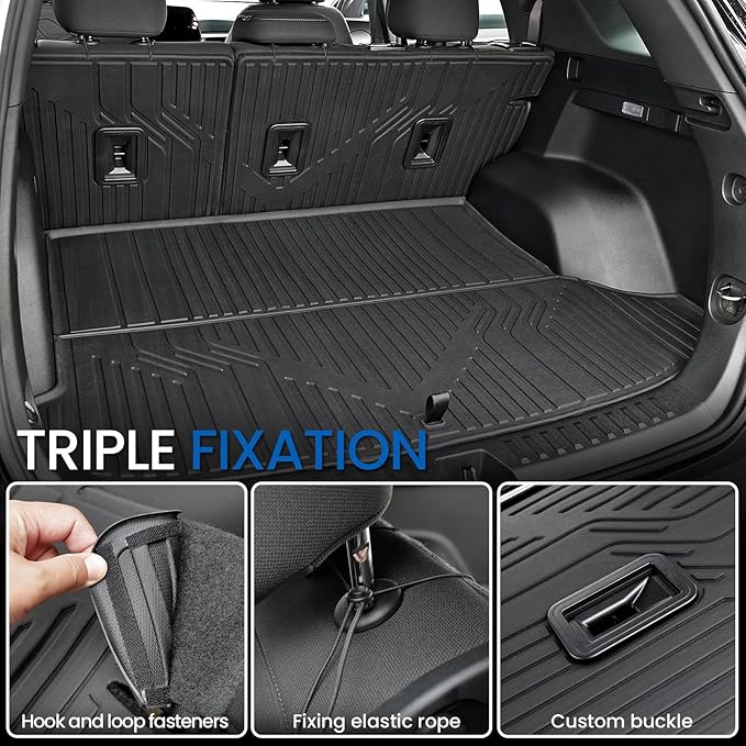 Cargo Mat with Backrest Mat for 2025-2026 Chevy Equinox(Only Gas)/GMC Terrain, All Weather TPE Trunk Cargo Mat Car Accessories for Chevrolet Equinox
