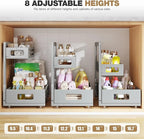 2 Pack Under Sink Organizer,Pull Out Cabinet Organizer With Smooth Cylindrical Rail,Metal Slide Out Drawer for Kitchen Bathro