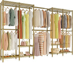 Higeego H5 Pro Heavy Duty Clothes Rack Wardrobe Closet for Hanging Clothes, Freestanding Garment Rack with Expandable Hanger 