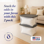HOMZ 2-Pack Snaplock, Large Clear Plastic Storage Organizer Bins w/Lids, 56 Quart, Gray - Stackable Container Boxes for Bedro
