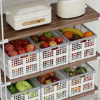 4 Packs 30 L Plastic Collapsible Storage Basket, Folding Stackable Storage Containers/Bins, White