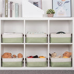 HNZIGE Collapsible Storage Baskets for Shelves(6pack) Small Fabric Bins with Handles, Linen Baskets Organizer Bins for Organi