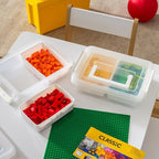 IRIS USA 1 Qt. Plastic Storage Bins with Lids, 4 Pack, Craft Storage Container, Sensory Bin, Organizing Containers for Home, 