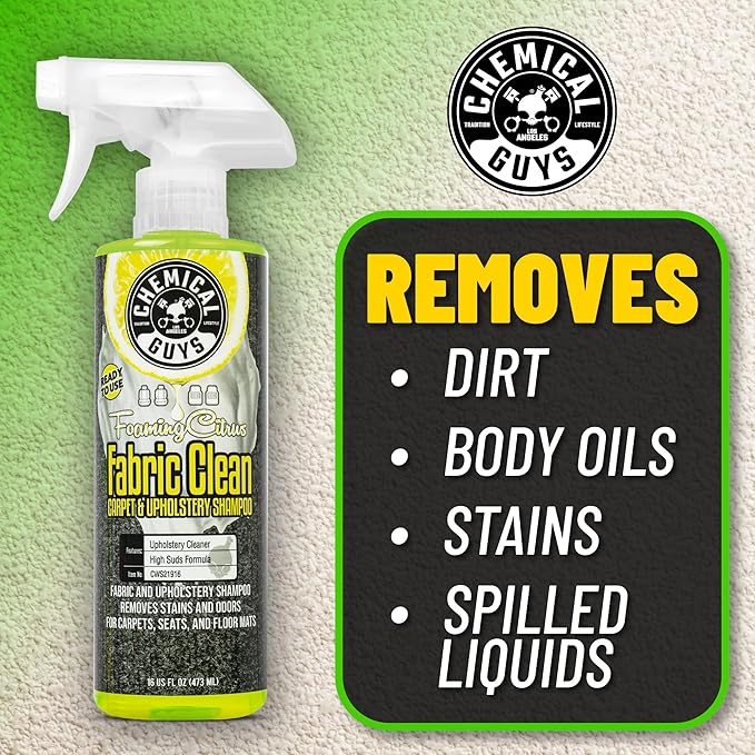 Chemical Guys Foaming Citrus Fabric Clean Carpet & Upholstery Cleaner, Ready to Use, Sprayable (for Carpets, Seats & Floor Ma