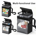 Ryhpez Car Trash Can with Clear Window, Multipurpose Car Organizer Storage for Baby Travel Essentials, Leakproof Car Garbage Bin with Removable Liner for Backseat Console (2.1Gallon/8L)
