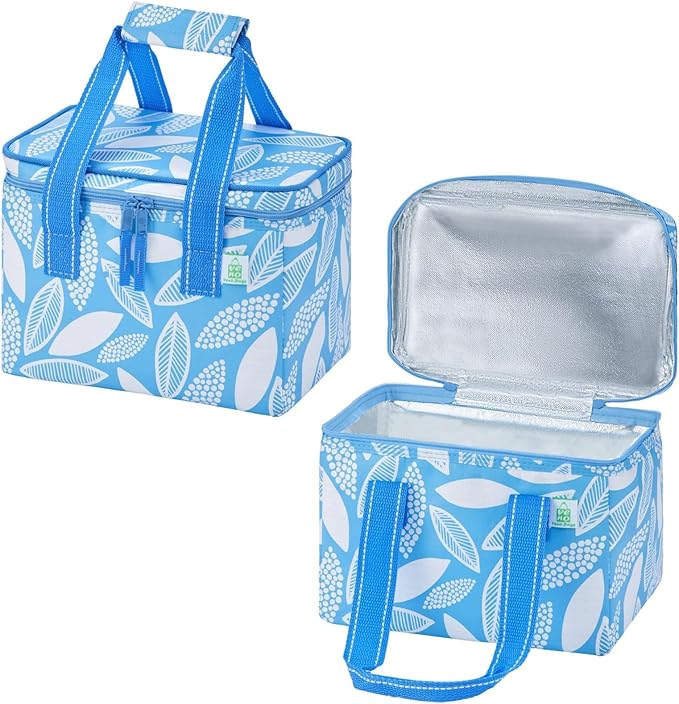 VENO 2 Pack Small Cooler Bag, Insulated Grocery Bags, Collapsible Cooler, Reusable Shopping Bags for Groceries, Water Resistant, Zippered, 2.5 Gallon (Spring Breeze, 2 Pack)