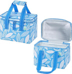 VENO 2 Pack Small Cooler Bag, Insulated Grocery Bags, Collapsible Cooler, Reusable Shopping Bags for Groceries, Water Resistant, Zippered, 2.5 Gallon (Spring Breeze, 2 Pack)