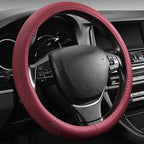 【2025 Model】 Breathable Soft Leather Car Steering Wheel Cover for Men Women, Non-Slip, Comfortable,Universal 15 inches Steeri