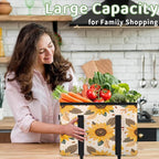 Reusable Grocery Bag, Foldable Large Shopping Tote Bag for Groceries Kitchen Picnic Car Trunk