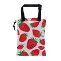 Car Garbage Bag Red Sweet Strawberry Drawstring Car Trash Bag Hanging for Back Seat with Adjustable Buckle Canvas Vehicle Trash Can Easy-to-Install