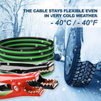 Heavy Duty Jumper Cables,All Copper 6 Gauge 16 Feet Battery Booster Cable,Automotive Wire for Cars Trucks with Smart Safety Protector,Carry Bag,Safety Gloves and Iron Brush