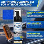 Car Interior Cleaner Kit – All-Purpose Foam Cleaner for Leather, Fabric, Vinyl, Plastic, Carpet & Upholstery | Deep Stain Rem