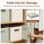 StorageWorks Fabric Storage Bins for Shelves, Closet Organizers and Storage Baskets, Collapsible Storage Bins with Cutout Han