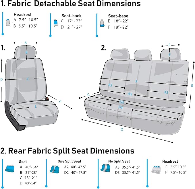 FH Group Orange Polyester Car Seat Covers - Full Set with Front and Rear Seat Cover, Universal Fit, Striking Striped Design, 
