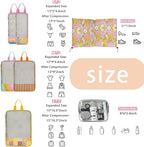 7 Pcs Compression Packing Cubes for Travel Luggage, Lightweight Suitcase Organizer Bags Set, Compression Packaging Cube for T