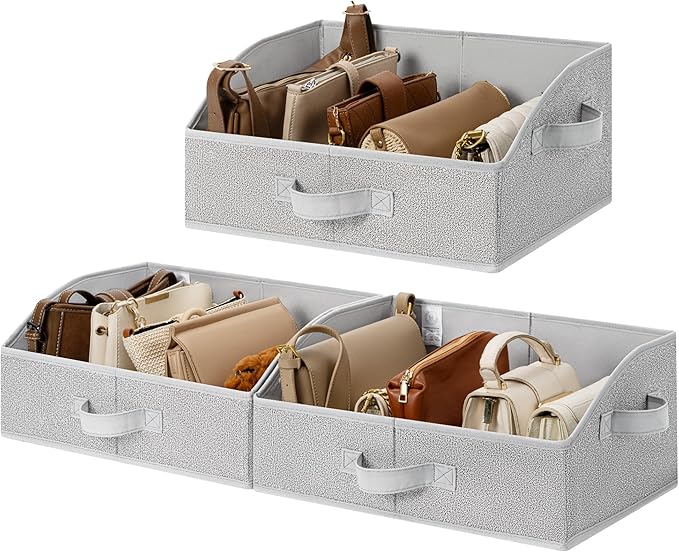 GRANNY SAYS Purse Organizer for Closet, Trapezoid Storage Bins, Closet Organizers and Storage, Decorative Storage Baskets for