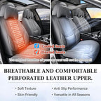 Coverado Universal Seat Covers Full Set, 5 Seats Universal Seat Covers for Cars, Waterproof Nappa Leather Car Seat Covers wit