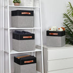 Temary 11 x 11 Cube Storage Bins Fabric Storage Cubes for Shelf, Closet, 4 Pack Cube Basket for Clothes, Storage Cube Bins wi