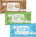 Air Jungles Car Interior Cleaning Wipes Set 210 Count, XL 8" x 10" Wipe for Car Leather Seat, Windshield Window Mirror Cleani