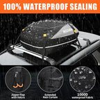 MIDABAO Waterproof Duty Car Roof Top Carrier-Car Cargo Roof Bag Car Roof Top Carrier - Waterproof & Coated Zippers- Includes Anti-Slip Mat- for Cars with or Without Racks (12 Cubic feet)