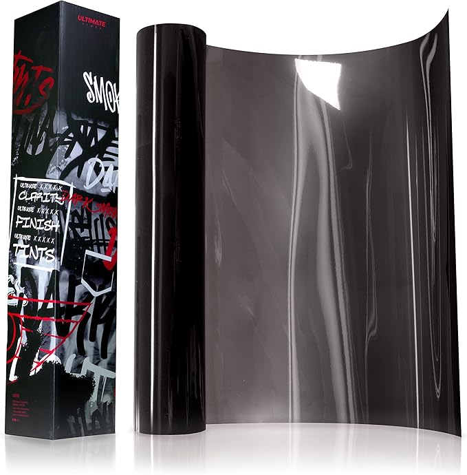 VViViD+ Ultimate Headlight Taillight Tint Vinyl Wrap (16" x 10ft, Dark Smoke)
