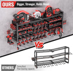 49.8" W Super Large Power Tool Organizer Wall Mount,4-Layer Heavy Duty Tool Storage with 18 Cordless Drill Holder,600 lb Capa