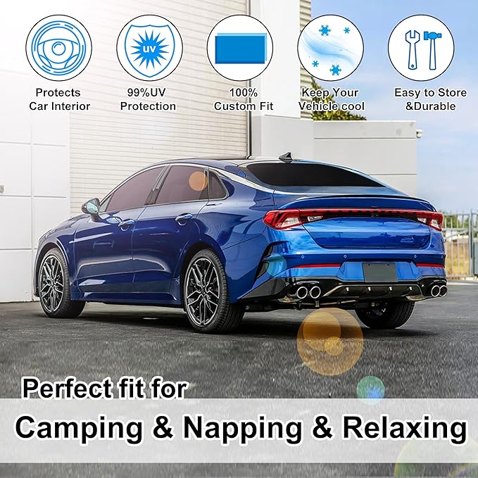TINGLU Window Shades for Kia K5, GT-Line, GT, Sedan 2021-2026 Accessories Car Side Full Windows Rear Triangular Windshield Sun Shade Sun UV Rays & Privacy Protection for Camping 8PCS