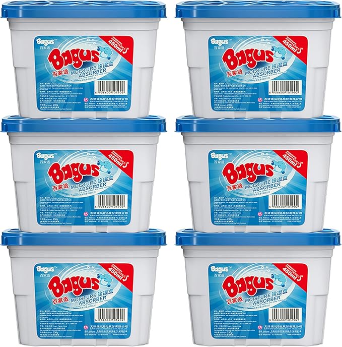 Moisture absorbers Boxes (6 Pack) - 10.5 Oz, Dehumidification Box, Moisture Absorber for Closet, Bathroom, Storage,