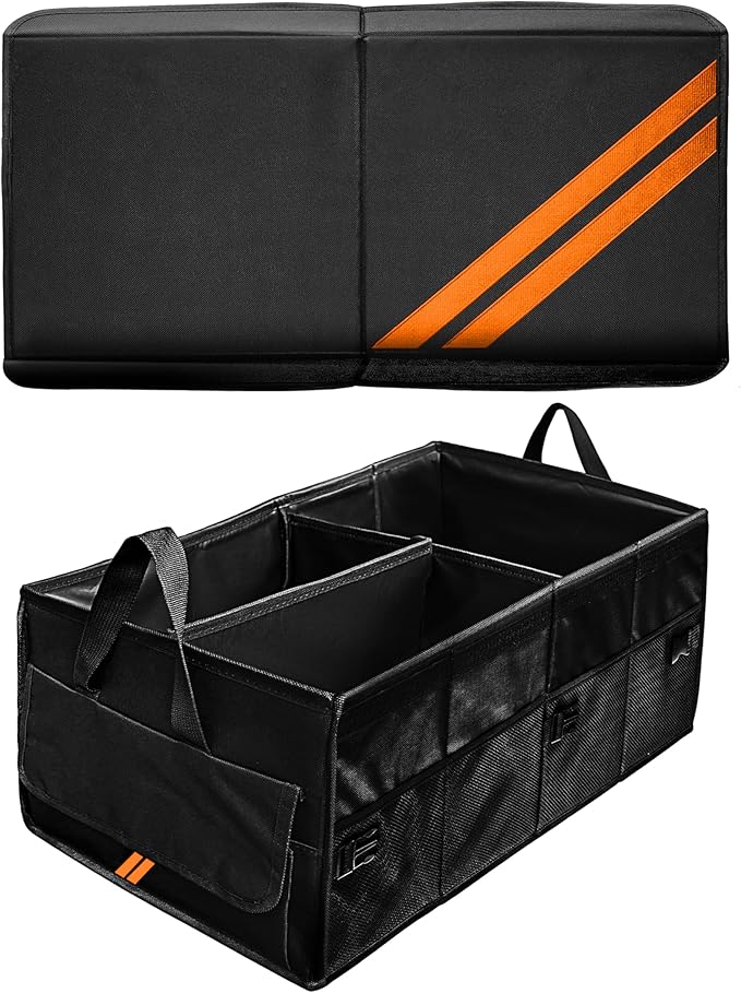YOSRTER for Dodge Charger Durango Challenger Ram Car Trunk Organizer Collapsible Storage Box with Handle Foldable Lid Non