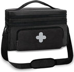 GDNasist Medicine Storage Bag, Medical Bag Pill Bottle Organizer for Emergency, Medicine Box Empty with Small Portable Pouch,