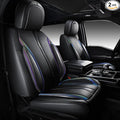 CAR PASS Nappa Leather Seat Covers Front Seats Only, Waterproof Faux Leather car Seat Cover 2 Piece Cushions Protector Univer