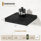 Vivelove Black Floating Shelves 12 Inches Wide, 12" Deep Wall Shelves for Bedroom, Bathroom, Living Room, Kitchen, Office, Ru