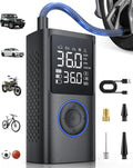 Tire Inflator Portable Air Compressor, 150 PSI Cordless Bike Pump, Air Pump for Auto, Motorcycle, Bicycle, Balls with Pressure Gauge, LED Light & Car Accessories, Blue, Standard Capacity