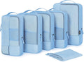 BAGSMART Compression Packing Cubes for Travel, 6 Set Packing Cubes for Carry on Suitcases, Compression Travel Cubes & Suitcas