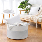 MEGASKET XXXL Large Cotton Rope Blanket Basket for Living Room, Woven Rope Storage Baskets for Organizing, Nursery Kids Toy B