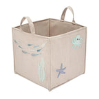 Crane Baby Fabric Nursery Storage Basket, Toy Storage, Sea Life Theme, 14"x14", Toy Basket, Baby Storage Organizer, Toy Organ