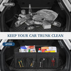 Femuar Car Trunk Organizer with Large Capacity Waterproof Car Accessories for Women & Men, Collapsible Trunk Organizer for Suv