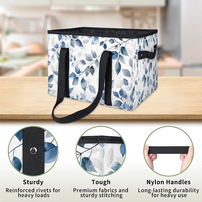 Reusable Grocery Bag, Foldable Large Shopping Tote Bag for Groceries Kitchen Picnic Car Trunk