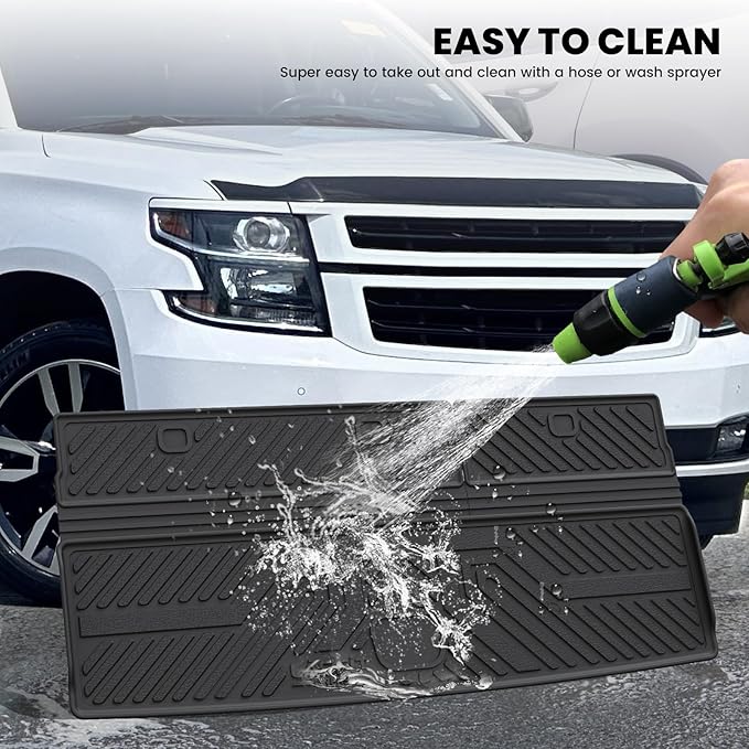 LASFIT Trunk Mat with Backrest Mat 2015-2020 for Chevrolet Chevy Tahoe/GMC Yukon (Only Yukon, Not Fit Yukon XL)/Cadillac Escalade (Only Escalade, Not Fit Escalade ESV), All Weather TPE Custom Fit
