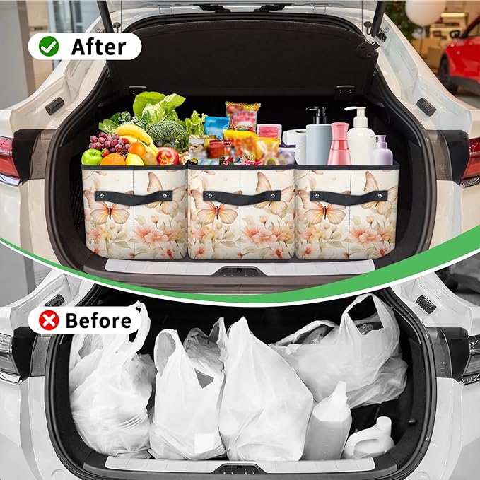 Reusable Grocery Bags Heavy Duty Shopping Bags Foldable Large Tote Bags with Long Handles & Hard Bottom