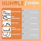 HUHOLE 10-Pack Heavy Duty Pegboard Hooks for Power Tools & Garage Organization, Vinyl-Coated Steel Drill Holders & Utility Ha