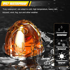 BJZ 4Pcs Amber Watermelon LED Strobe+Constant Marker Lights Dual Function Watermelon-shaped Side Marker Clearance Tail Top Cap Roof Lights for Trailer Truck Semi-trailer Heavy-duty Truck Bus Van