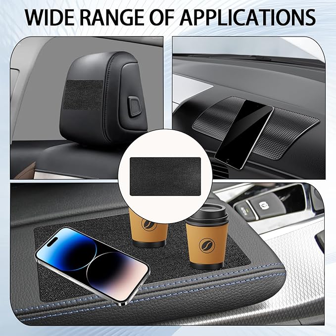 2Pack Dash Anti-Slip Mat, Sticky Pad for Car Dashboard, High Temperature Resistant Grid Style PU Dash Sticky Pad for Phone GP
