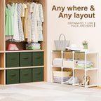 6 Cube Storage Organizer with Shelf Back to School Boxes 11 Inch Toy Storage Bins Closet Organizers Drawers Fabric Dresser fo