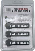 Buckle Boss Original Classic Seat Belt Lock | Original Seat Belt Guard Made with Strong ABS | Preventing Passengers from Unbuckling Their Seat Belts (3 Pack)