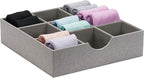 Household Essentials Grey 728-1 Deep 9 Section Drawer Organizer Box for Storage 12 in x 3.13
