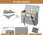 Qozary 2 Pack File Folder Organizer Box-Hanging File Tote Bag With Lids, Collapsible Portable Filing Organizer Box With Handl